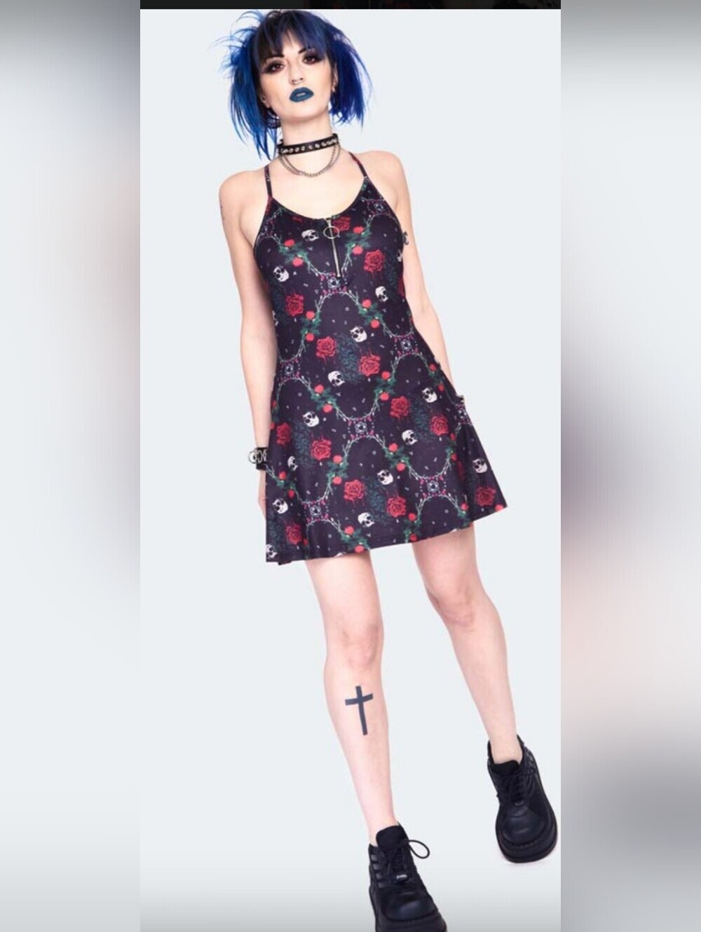 Jawbreaker Skulls And Roses Cami Dress, VGUC, Size S